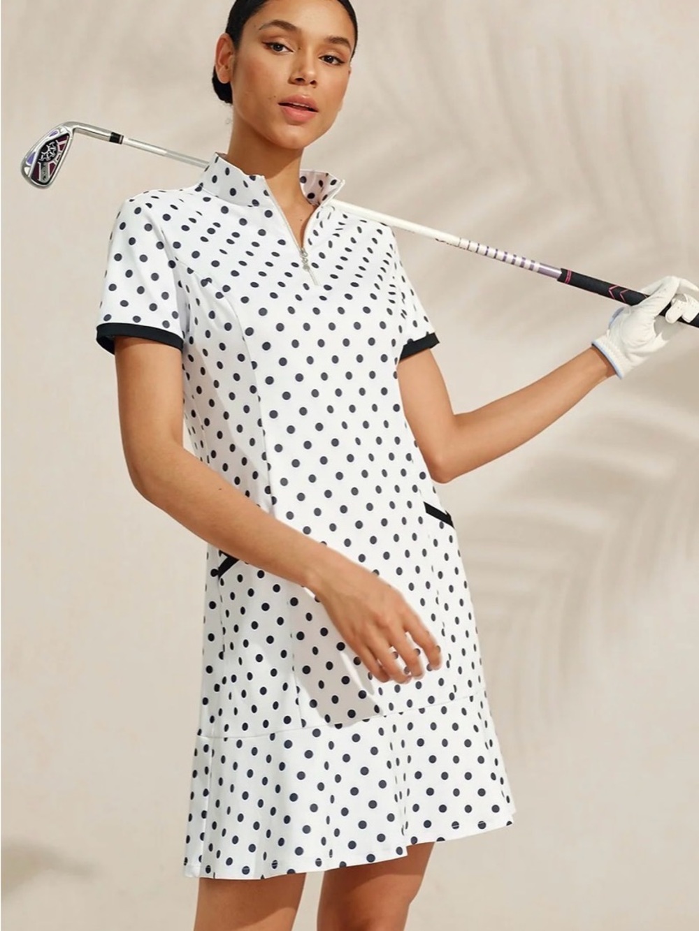 Acegolfs - Hyper-prep Ruffle Polka Dot Dress for Pickleball, Golf, or Tennis